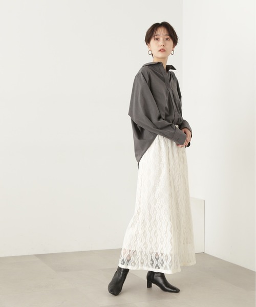 N.（N. Natural Beauty Basic）（エヌエヌナチュラルビューティーベーシック）の「◆オーバールーズシャツ（シャツ/ブラウス・レディース・ピンク/グレー/ストライプ・MEDIUM）」の11枚目の写真