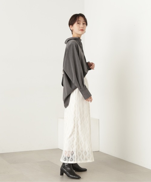 N.（N. Natural Beauty Basic）（エヌエヌナチュラルビューティーベーシック）の「◆オーバールーズシャツ（シャツ/ブラウス・レディース・ピンク/グレー/ストライプ・MEDIUM）」の12枚目の写真