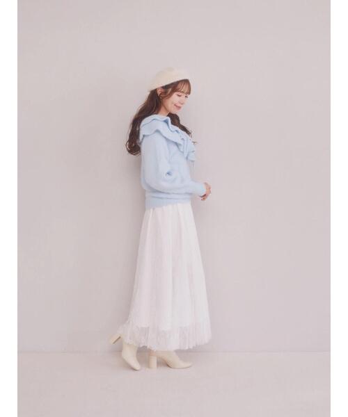 Areeam（アリーム）の「レースアップフリルニットプルオーバー（ニット/セーター・レディース・ベージュ/ライトブルー・FREE）」の17枚目の写真