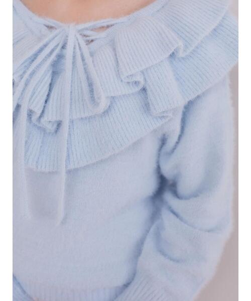 Areeam（アリーム）の「レースアップフリルニットプルオーバー（ニット/セーター・レディース・ベージュ/ライトブルー・FREE）」の19枚目の写真