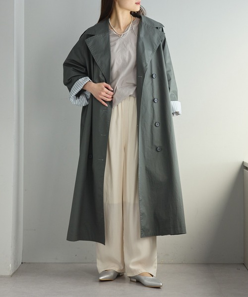 PUAL CE CIN（ピュアルセシン）の「エポーレットトレンチコート（トレンチコート・レディース・ベージュ/グレー・FREE）」の20枚目の写真