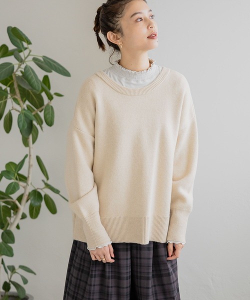 studio CLIP（スタディオクリップ）の「7ゲージ アソートダブルフロントカーディガン（カーディガン/ボレロ・レディース・マスタード/その他1/ライトブルー/アイボリー/その他2/カーキ/ラベンダー/レッド・FREE）」の2枚目の写真