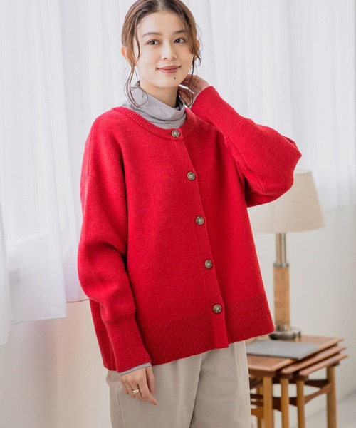 studio CLIP（スタディオクリップ）の「7ゲージ アソートダブルフロントカーディガン（カーディガン/ボレロ・レディース・マスタード/その他1/ライトブルー/アイボリー/その他2/カーキ/ラベンダー/レッド・FREE）」の6枚目の写真