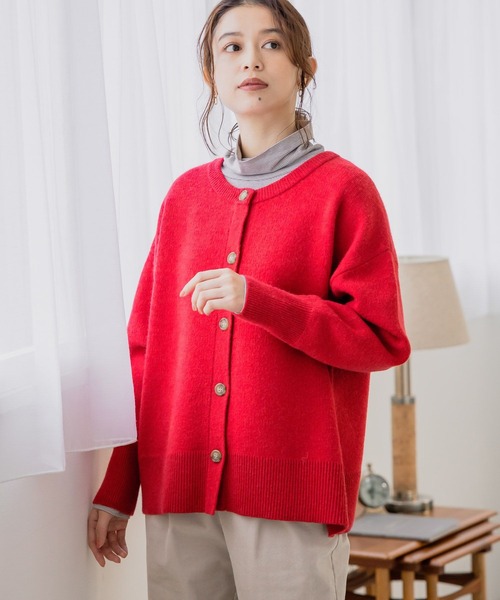 studio CLIP（スタディオクリップ）の「7ゲージ アソートダブルフロントカーディガン（カーディガン/ボレロ・レディース・マスタード/その他1/ライトブルー/アイボリー/その他2/カーキ/ラベンダー/レッド・FREE）」の14枚目の写真