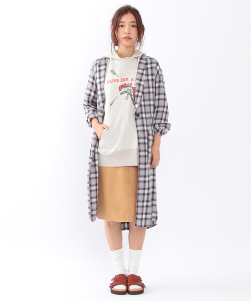 Another Edition(アナザーエディション)の「■オンブレーチェックガウン/AEBC C/R OMBRE CHK GOWN◆(カーディガン/ボレロ・レディース・グレー/ブラウン/ワイン・フリ-)」の1枚目の写真