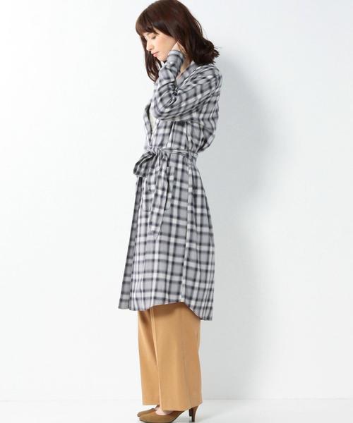 Another Edition(アナザーエディション)の「■オンブレーチェックガウン/AEBC C/R OMBRE CHK GOWN◆(カーディガン/ボレロ・レディース・グレー/ブラウン/ワイン・フリ-)」の19枚目の写真