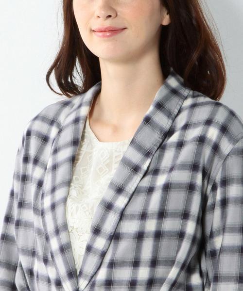 Another Edition(アナザーエディション)の「■オンブレーチェックガウン/AEBC C/R OMBRE CHK GOWN◆(カーディガン/ボレロ・レディース・グレー/ブラウン/ワイン・フリ-)」の21枚目の写真