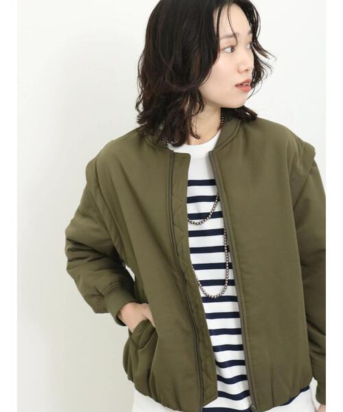 Samansa Mos2 blue(サマンサモスモスブルー)の「袖2WAYフライトジャケット(ブルゾン・レディース・カーキ/ブラック/キナリ・F)」の13枚目の写真