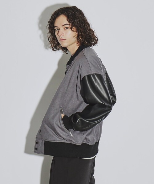 tk.TAKEO KIKUCHI（ティーケータケオキクチ）の「◆TRツイルスタジャン（スタジャン・メンズ・グレー/ブルー系その他/ブラック・04/03/02）」の12枚目の写真