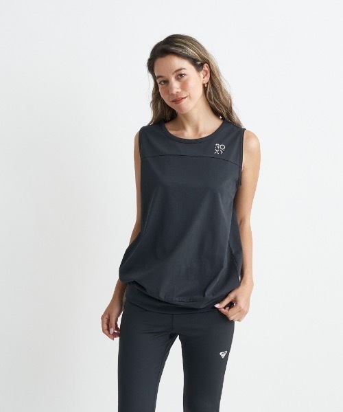 ROXY(ロキシー)の「SPIRITED SLEEVELESS/ロキシー速乾UVカット付きワンポイントロゴスリーブレスカットソー(タンクトップ・レディース・ミント/ホワイト/ブラック・LARGE/MEDIUM/SMALL)」の3枚目の写真