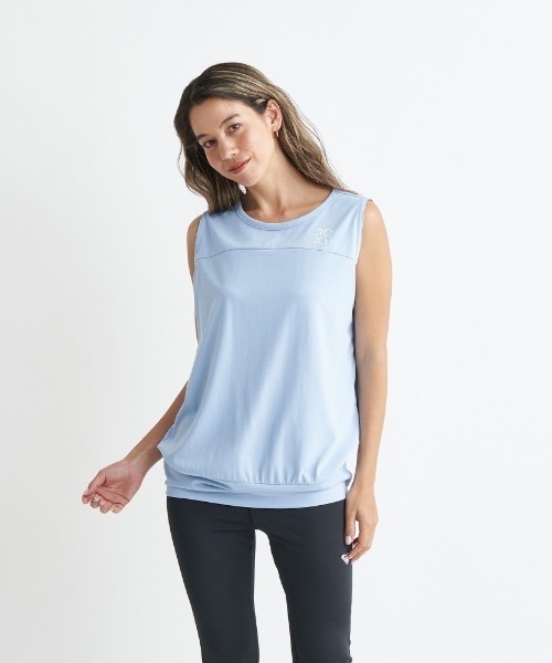 ROXY(ロキシー)の「SPIRITED SLEEVELESS/ロキシー速乾UVカット付きワンポイントロゴスリーブレスカットソー(タンクトップ・レディース・ミント/ホワイト/ブラック・LARGE/MEDIUM/SMALL)」の9枚目の写真