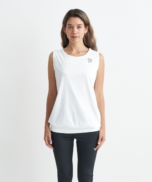 ROXY(ロキシー)の「SPIRITED SLEEVELESS/ロキシー速乾UVカット付きワンポイントロゴスリーブレスカットソー(タンクトップ・レディース・ミント/ホワイト/ブラック・LARGE/MEDIUM/SMALL)」の13枚目の写真