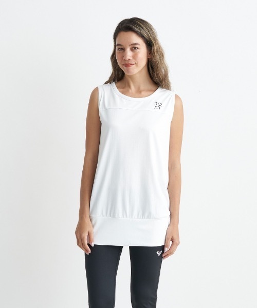ROXY(ロキシー)の「SPIRITED SLEEVELESS/ロキシー速乾UVカット付きワンポイントロゴスリーブレスカットソー(タンクトップ・レディース・ミント/ホワイト/ブラック・LARGE/MEDIUM/SMALL)」の10枚目の写真