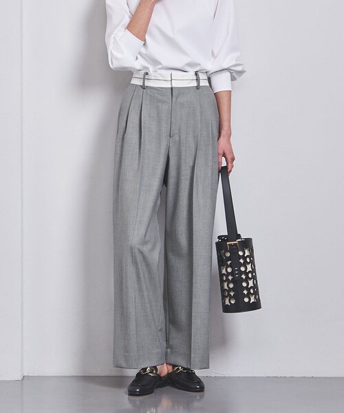 UNITED ARROWS(ユナイテッドアローズ)の「マーベルト ワイドパンツ(その他パンツ・レディース・グレー/ブラック・34/36/38)」の1枚目の写真