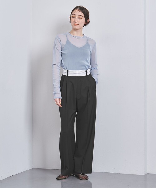 UNITED ARROWS(ユナイテッドアローズ)の「マーベルト ワイドパンツ(その他パンツ・レディース・グレー/ブラック・34/36/38)」の8枚目の写真