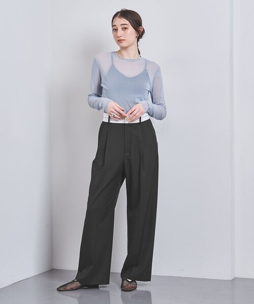 UNITED ARROWS(ユナイテッドアローズ)の「マーベルト ワイドパンツ(その他パンツ・レディース・グレー/ブラック・34/36/38)」の6枚目の写真
