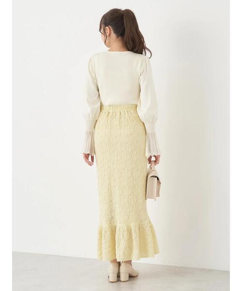 earth music&ecology（アースミュージックアンドエコロジー）の「ポコポコレースマーメイドスカート（スカート・レディース・ホワイト/ブラック/イエロー・FREE）」の12枚目の写真