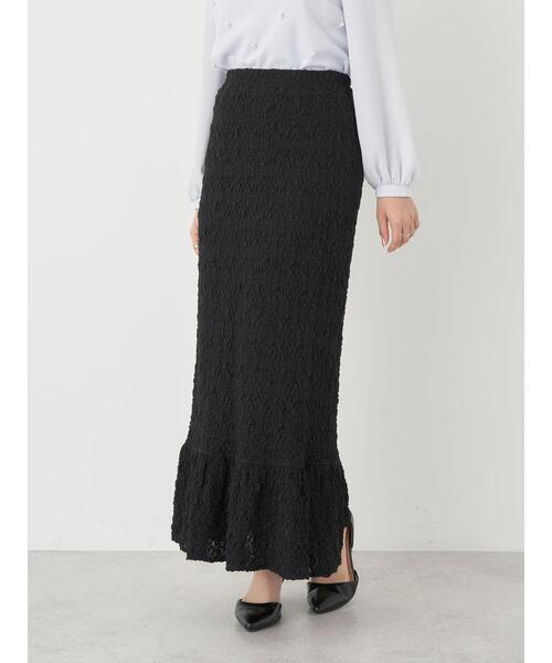 earth music&ecology（アースミュージックアンドエコロジー）の「ポコポコレースマーメイドスカート（スカート・レディース・ホワイト/ブラック/イエロー・FREE）」の13枚目の写真