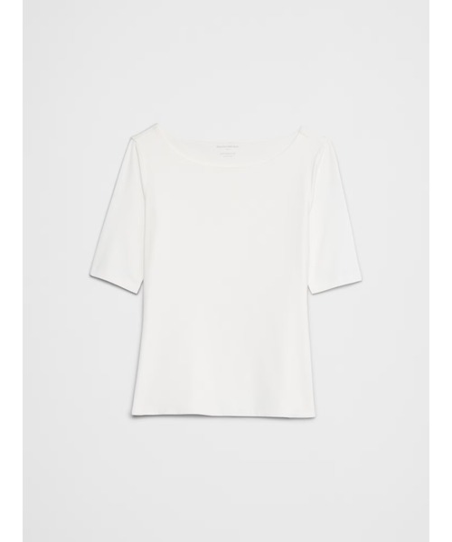 BANANA REPUBLIC FACTORY STORE（バナナリパブリック ファクトリーストア）の「BANANA REPUBLIC FACTORY STORE　　ソフトストレッチ エルボースリーブトップス（Tシャツ/カットソー・レディース・ホワイト/ブラック・S/M/L/XS）」の10枚目の写真