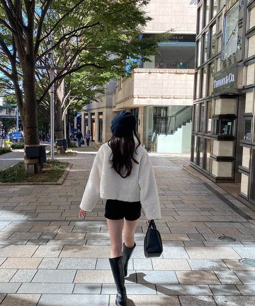 RiLi（リリ）の「脚長ニットショートパンツ【RL】（その他パンツ・レディース・アイボリー/ブラック・FREE）」の11枚目の写真