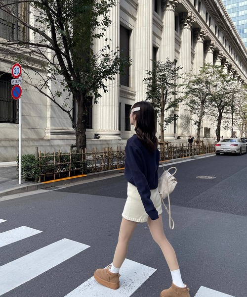 RiLi（リリ）の「脚長ニットショートパンツ【RL】（その他パンツ・レディース・アイボリー/ブラック・FREE）」の12枚目の写真