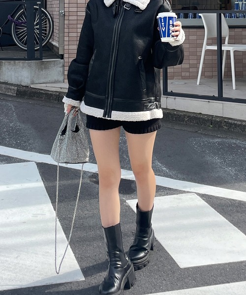 RiLi（リリ）の「脚長ニットショートパンツ【RL】（その他パンツ・レディース・アイボリー/ブラック・FREE）」の20枚目の写真