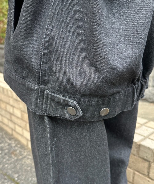 flaner（フラネ）の「Loose denim jacket / ルーズデニムジャケット（デニムジャケット・レディース・ブラック・LARGE/MEDIUM）」の10枚目の写真