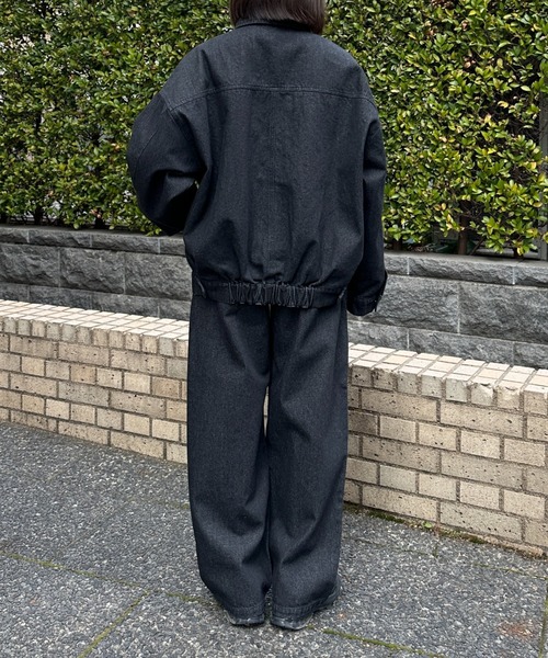 flaner（フラネ）の「Loose denim jacket / ルーズデニムジャケット（デニムジャケット・レディース・ブラック・LARGE/MEDIUM）」の13枚目の写真