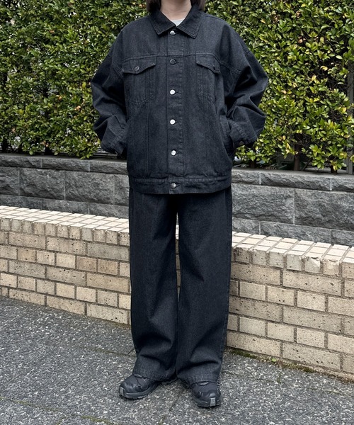 flaner（フラネ）の「Loose denim jacket / ルーズデニムジャケット（デニムジャケット・レディース・ブラック・LARGE/MEDIUM）」の12枚目の写真