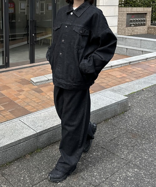 flaner（フラネ）の「Loose denim jacket / ルーズデニムジャケット（デニムジャケット・レディース・ブラック・LARGE/MEDIUM）」の14枚目の写真