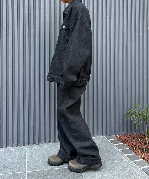 flaner（フラネ）の「Loose denim jacket / ルーズデニムジャケット（デニムジャケット・レディース・ブラック・LARGE/MEDIUM）」の18枚目の写真