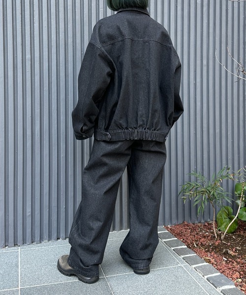 flaner（フラネ）の「Loose denim jacket / ルーズデニムジャケット（デニムジャケット・レディース・ブラック・LARGE/MEDIUM）」の19枚目の写真