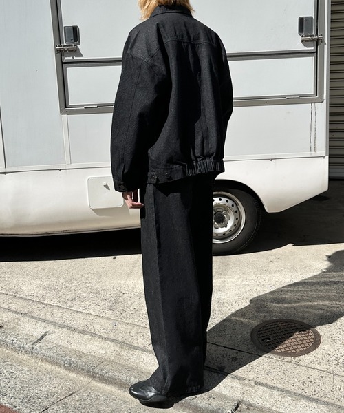 flaner（フラネ）の「Loose denim jacket / ルーズデニムジャケット（デニムジャケット・レディース・ブラック・LARGE/MEDIUM）」の22枚目の写真