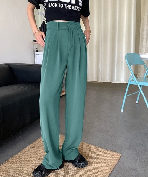 Miniministore(ミニミニストア)の「セミワイドパンツ レディース スラックス(スラックス・レディース・ブラック/フューシャピンク/グリーン/ホワイト・L/S/M)」の3枚目の写真