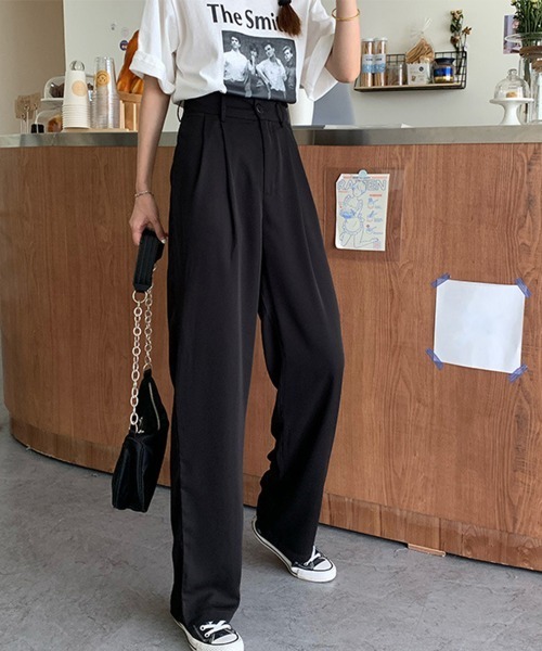 Miniministore(ミニミニストア)の「セミワイドパンツ レディース スラックス(スラックス・レディース・ブラック/フューシャピンク/グリーン/ホワイト・L/S/M)」の6枚目の写真