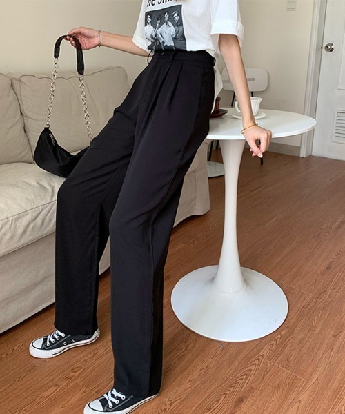 Miniministore(ミニミニストア)の「セミワイドパンツ レディース スラックス(スラックス・レディース・ブラック/フューシャピンク/グリーン/ホワイト・L/S/M)」の7枚目の写真