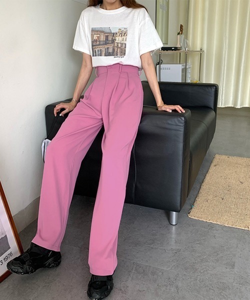 Miniministore(ミニミニストア)の「セミワイドパンツ レディース スラックス(スラックス・レディース・ブラック/フューシャピンク/グリーン/ホワイト・L/S/M)」の13枚目の写真