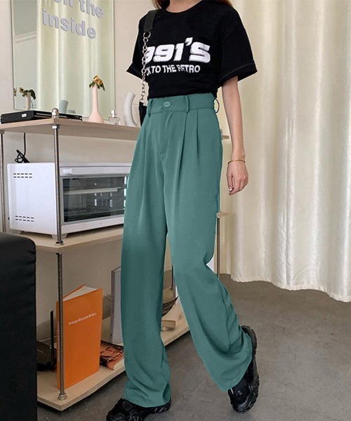 Miniministore(ミニミニストア)の「セミワイドパンツ レディース スラックス(スラックス・レディース・ブラック/フューシャピンク/グリーン/ホワイト・L/S/M)」の14枚目の写真