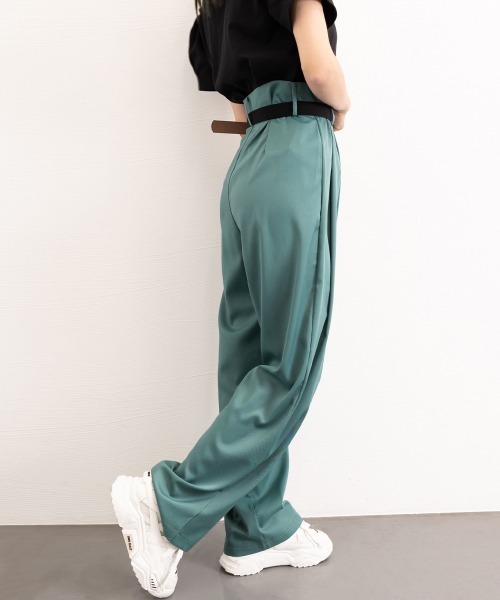 Miniministore(ミニミニストア)の「セミワイドパンツ レディース スラックス(スラックス・レディース・ブラック/フューシャピンク/グリーン/ホワイト・L/S/M)」の21枚目の写真