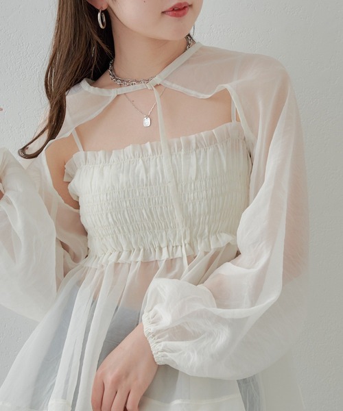 新品 Chico チコ ペプラムキャミ＋ボレロセット ブラック セール】【2024SS】ボレロペプラムキャミSET（シャツ/ブラウス