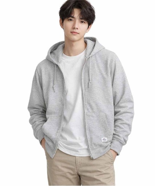 JEMORGAN（ジェーイーモーガン）の「【JEMORGAN / ジェーイーモーガン】ワッフルダブルジップパーカー（パーカー・メンズ・杢グレー/サックスブルー/カーキ/ブラック/ネイビー/サーモンピンク/ナチュラル・XL/L/M/S）」の3枚目の写真