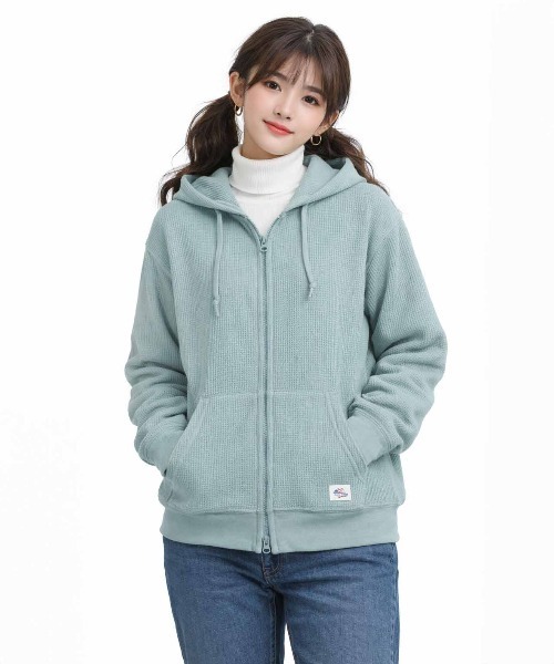 JEMORGAN（ジェーイーモーガン）の「【JEMORGAN / ジェーイーモーガン】ワッフルダブルジップパーカー（パーカー・メンズ・杢グレー/サックスブルー/カーキ/ブラック/ネイビー/サーモンピンク/ナチュラル・XL/L/M/S）」の6枚目の写真