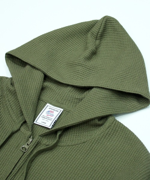 JEMORGAN（ジェーイーモーガン）の「【JEMORGAN / ジェーイーモーガン】ワッフルダブルジップパーカー（パーカー・メンズ・杢グレー/サックスブルー/カーキ/ブラック/ネイビー/サーモンピンク/ナチュラル・XL/L/M/S）」の21枚目の写真