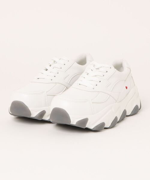 la farfa SHOES(ラ・ファーファ シューズ)の「la farfa shoes 厚底 2WAY レースアップスニーカー(スニーカー・レディース・ブラック/ホワイト/アイボリー・M/L/LL/XL)」の2枚目の写真