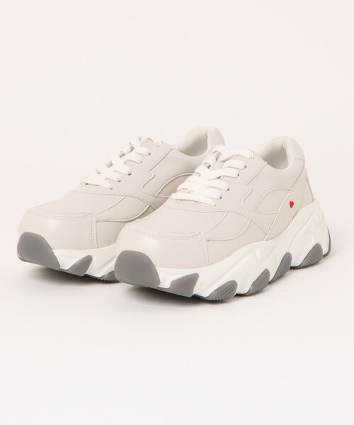 la farfa SHOES(ラ・ファーファ シューズ)の「la farfa shoes 厚底 2WAY レースアップスニーカー(スニーカー・レディース・ブラック/ホワイト/アイボリー・M/L/LL/XL)」の3枚目の写真