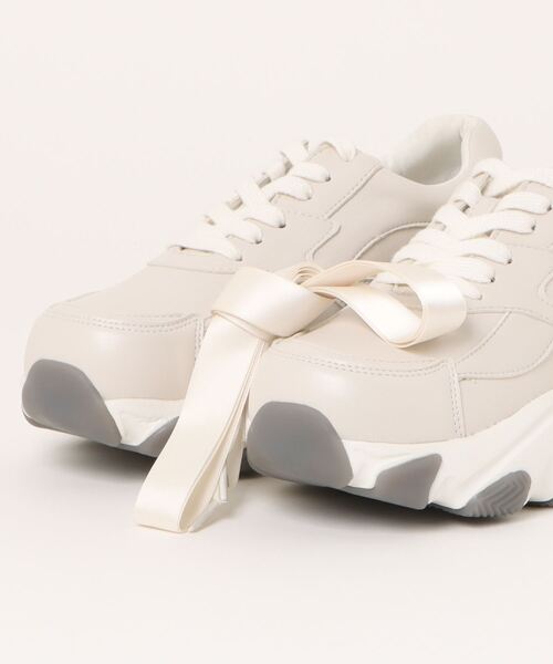 la farfa SHOES(ラ・ファーファ シューズ)の「la farfa shoes 厚底 2WAY レースアップスニーカー(スニーカー・レディース・ブラック/ホワイト/アイボリー・M/L/LL/XL)」の4枚目の写真