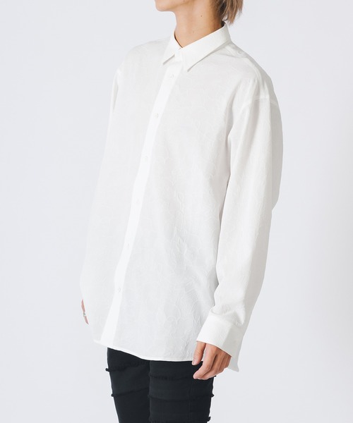 REGIEVO（レジエボ）の「REGIEVO セクシーなジャガードシャツ（シャツ/ブラウス・メンズ・オフホワイト/ブラック・MEDIUM/LARGE）」の6枚目の写真