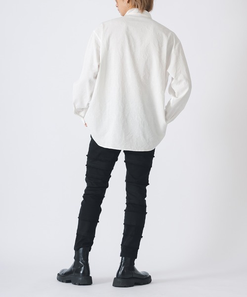 REGIEVO（レジエボ）の「REGIEVO セクシーなジャガードシャツ（シャツ/ブラウス・メンズ・オフホワイト/ブラック・MEDIUM/LARGE）」の12枚目の写真