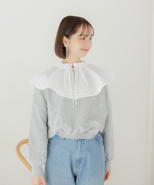 flower（フラワー）の「ドロップリボンイヤリング（イヤリング・レディース・ホワイト・FREE）」の4枚目の写真