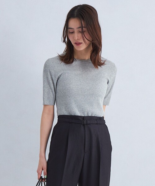 green label relaxing(グリーンレーベルリラクシング)の「<1_OF MINE> リブ ニット プルオーバー -ウォッシャブル-(ニット/セーター・レディース・ライトグレー/ロイヤルブルー/オフホワイト/ブラック・FREE)」の3枚目の写真